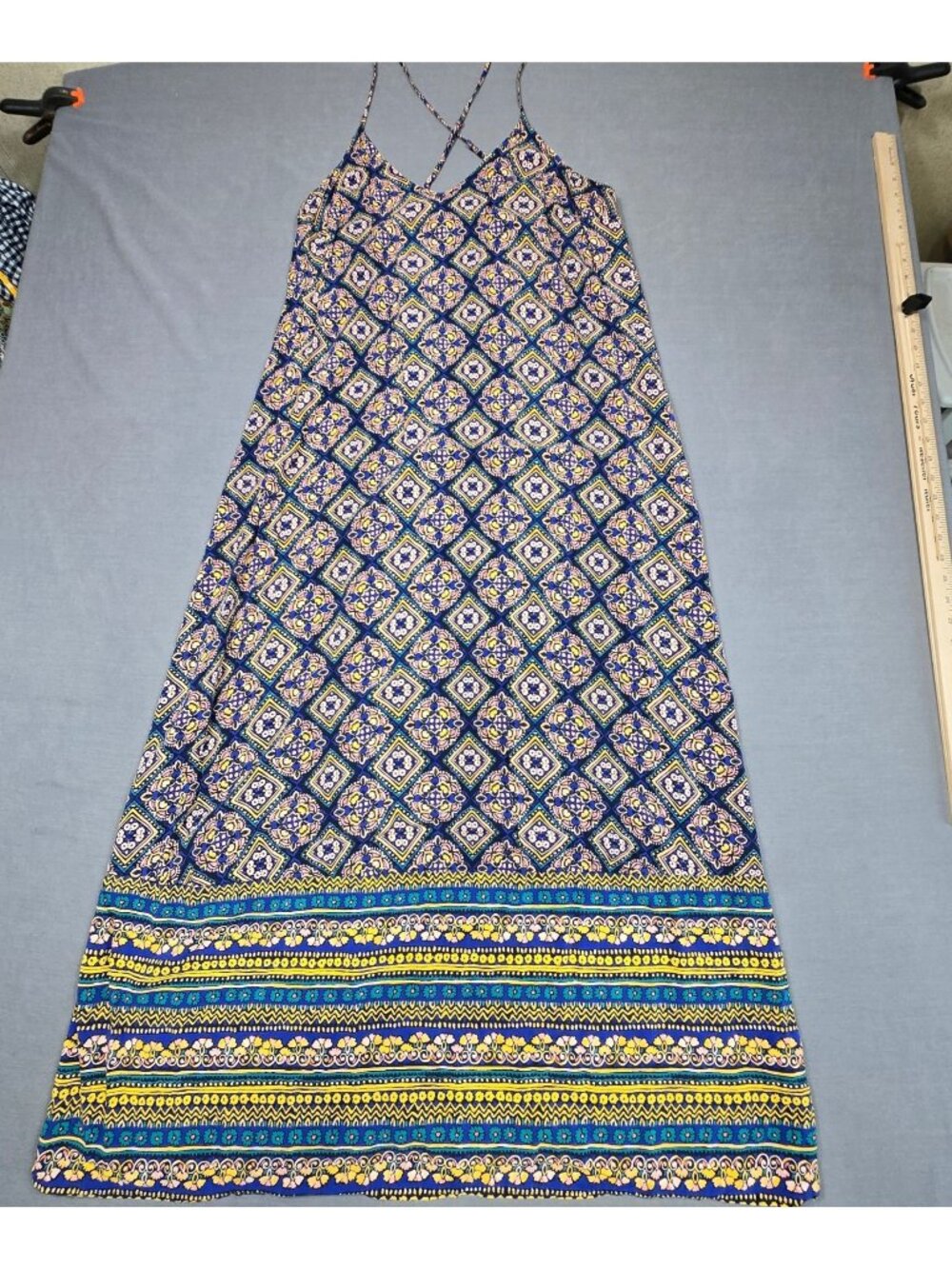 Old Navy Large Maxi Dress Blue Boho Strappy Sleeveless Lightweight